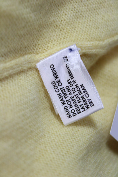 White + Warren Women Cashmere Cowl Neck Short Sleeve Shrug Yellow Size L