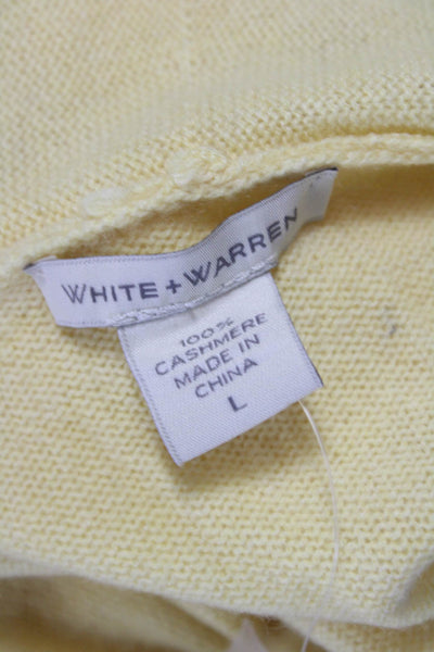 White + Warren Women Cashmere Cowl Neck Short Sleeve Shrug Yellow Size L