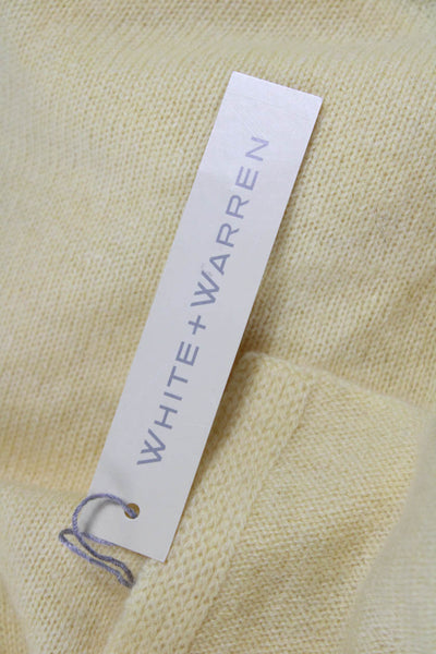 White + Warren Women Cashmere Cowl Neck Short Sleeve Shrug Yellow Size L
