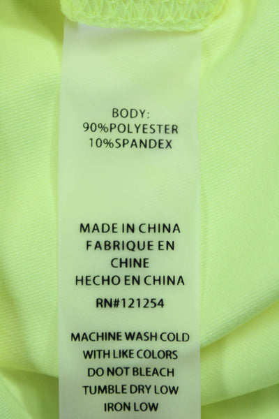JoFit Women Basic Yellow Polyester Collared Sleeveless Polo Size XL
