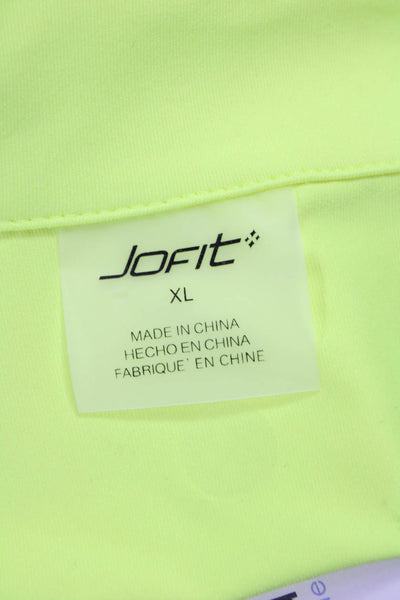 JoFit Women Basic Yellow Polyester Collared Sleeveless Polo Size XL