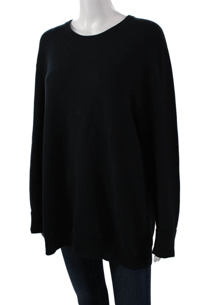 Theory Women Pullover Sweater Black Crew Neck Long Sleeve Size XL
