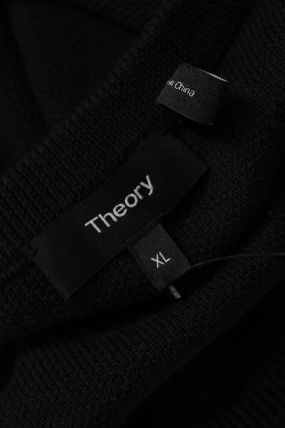 Theory Women Pullover Sweater Black Crew Neck Long Sleeve Size XL