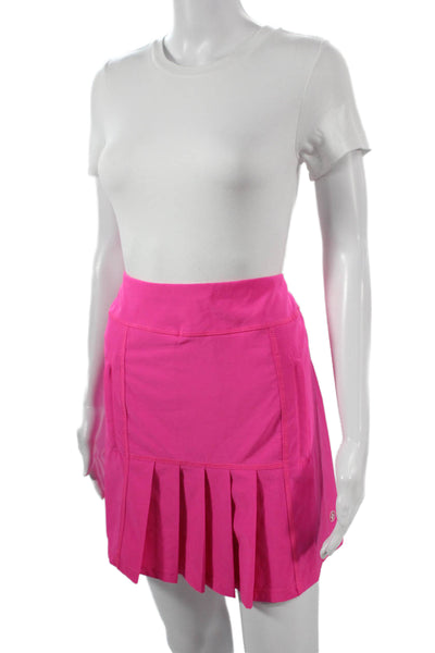 JoFit Women Athletic Skort Pink Pull On Polyester Blend Short Size L