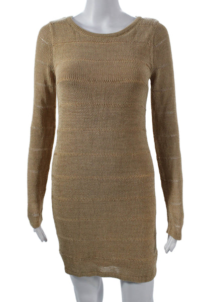 Rag & Bone Womens Beige Striped Cotton Sweater Dress Long Sleeve Size XS