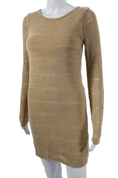 Rag & Bone Womens Beige Striped Cotton Sweater Dress Long Sleeve Size XS
