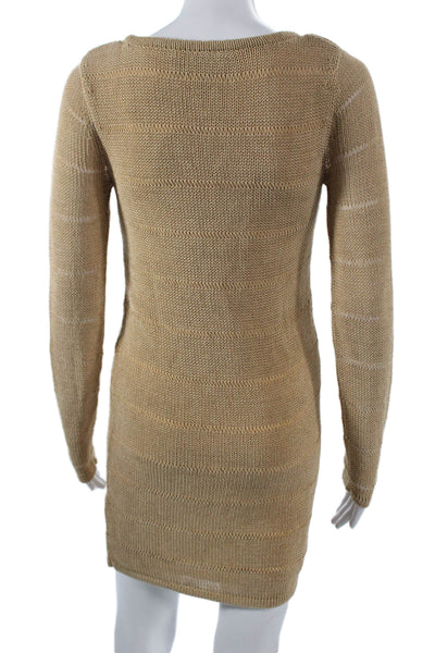 Rag & Bone Womens Beige Striped Cotton Sweater Dress Long Sleeve Size XS