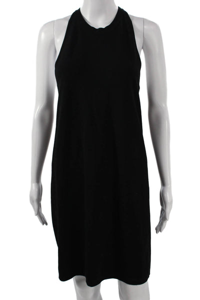 Theory Womens Black Halter Shift Dress Sleeveless Viscose Short Size M