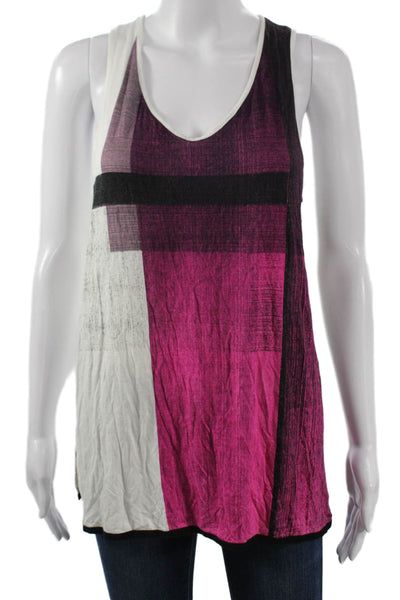 Helmut Lang Women Multicolor Viscose Colorblock V-Neck Tunic Size M