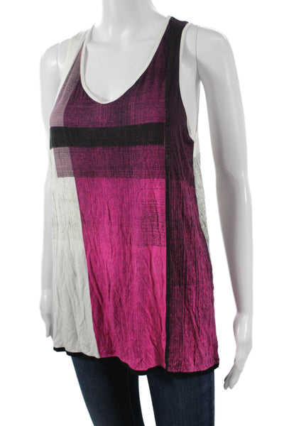 Helmut Lang Women Multicolor Viscose Colorblock V-Neck Tunic Size M