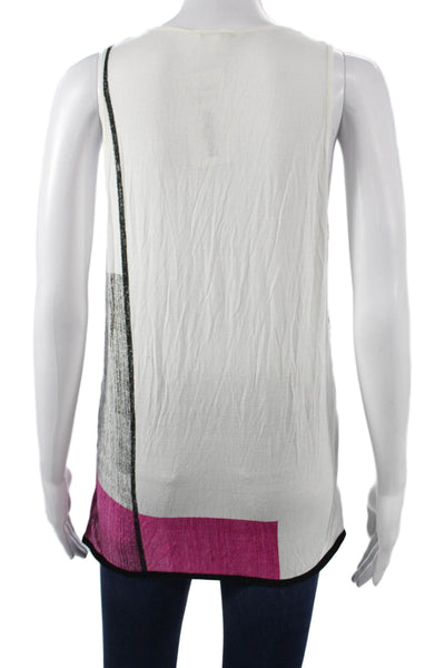 Helmut Lang Women Multicolor Viscose Colorblock V-Neck Tunic Size M