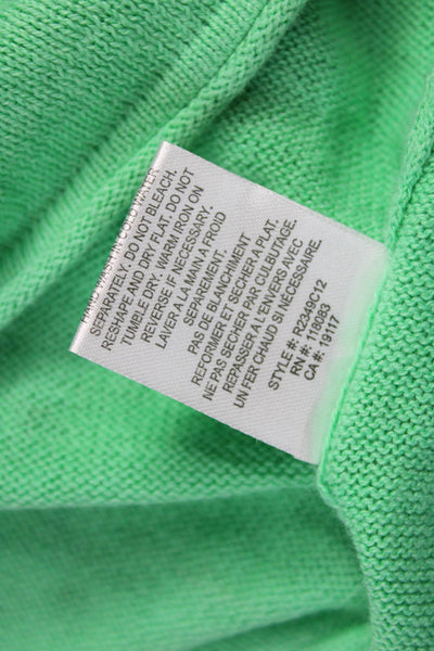 Minnie Rose Women Pullover Sweater Boat Neck Cotton Green Long Sleeve Size XS