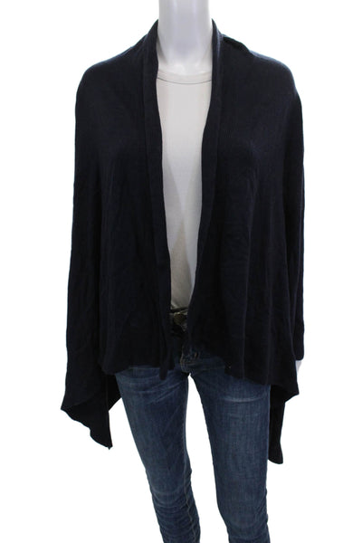Lauren Ralph Lauren Womens Blue Silk Collar Long Sleeve Cardigan Size S