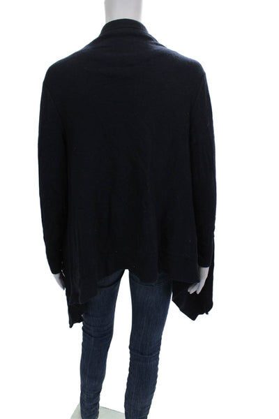 Lauren Ralph Lauren Womens Blue Silk Collar Long Sleeve Cardigan Size S