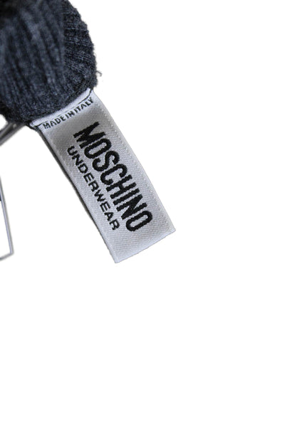 Moschino Women Gray Cotton Crewneck Tunic Sweatshirt Long Sleeve Size S