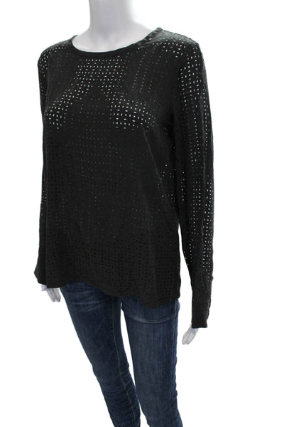 Equipment Femme Womens Silk Blouse Black Long Sleeve Geometric Size 5
