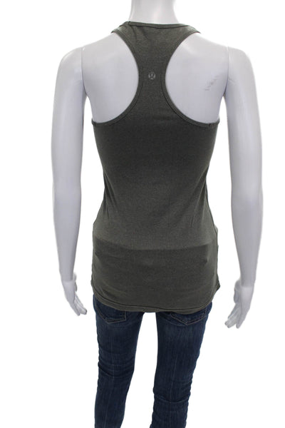 Lululemon Womens Gray Nylon Scoop Neck Sleeveless Basic Tank Size 4