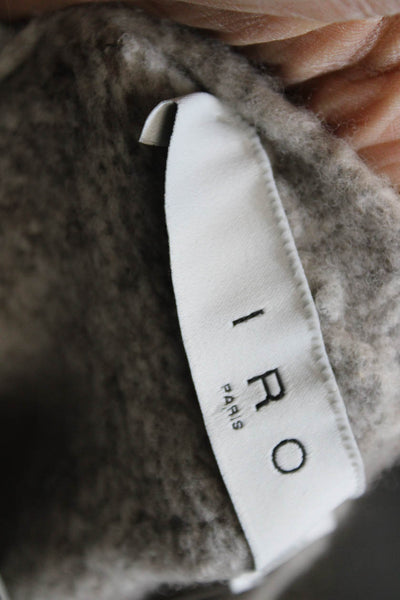 IRO Women V-Neck Wool Pullover Gray Long Sleeve Size XS