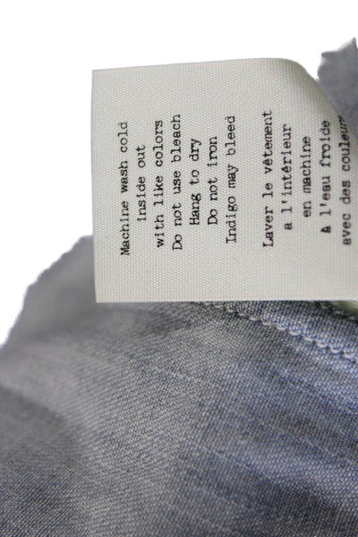 Rag & Bone Jean Women Tunic Button-Up Collared Cotton Long Sleeve Blue Size XS