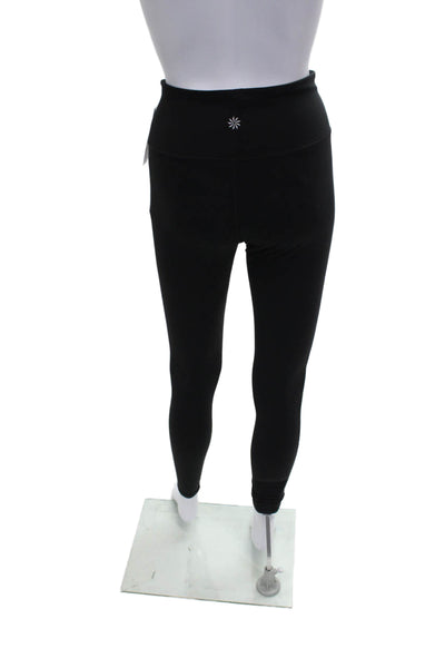 Athleta Women Ankle Leggings Black Nylon Pull On Size S