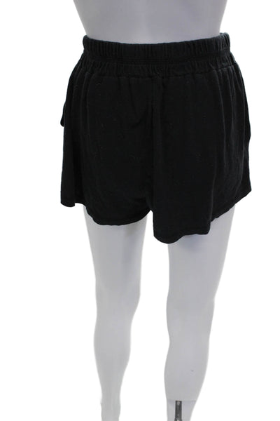 Something Navy Womens Sweat Shorts Black Cotton Size S