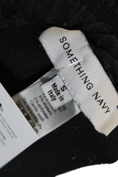 Something Navy Womens Sweat Shorts Black Cotton Size S