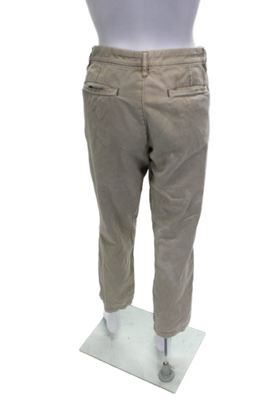 Caslon Womens Chino Pants Beige Cotton Button Size 8