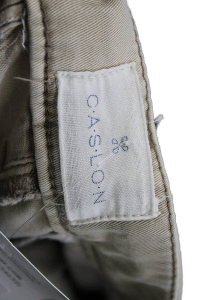 Caslon Womens Chino Pants Beige Cotton Button Size 8