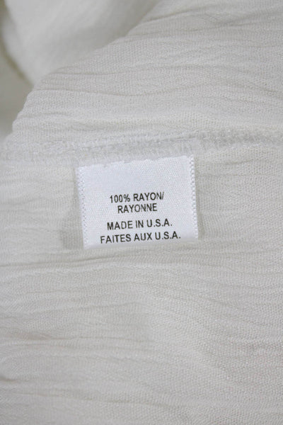 Misa Womens White Off Shoulder Shift Dress Rayon 3/4 Sleeve Size XS