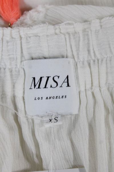 Misa Womens White Off Shoulder Shift Dress Rayon 3/4 Sleeve Size XS