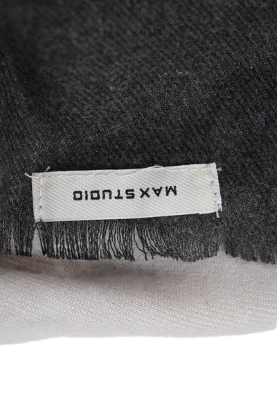 Max Studio Womens Abstract Print Scarf Gray Size 75X25"