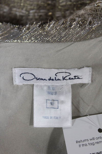 Oscar de la Renta Women Beige Shift Dress Scoop Neck Knee Length Size 10