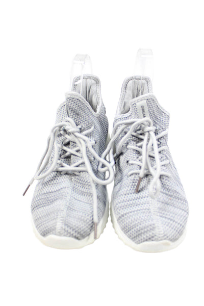 Veja Womens Lace Up Round Toe Knit Running Sneakers Gray White Size 8