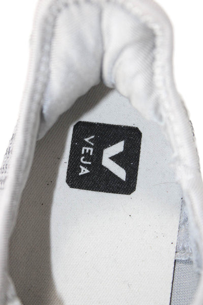 Veja Womens Lace Up Round Toe Knit Running Sneakers Gray White Size 8