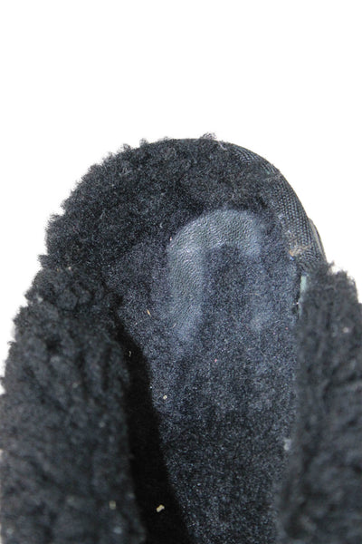 UGG Australia Womens Slip On Shearling Lined Logo Mules Slippers Black Size 7