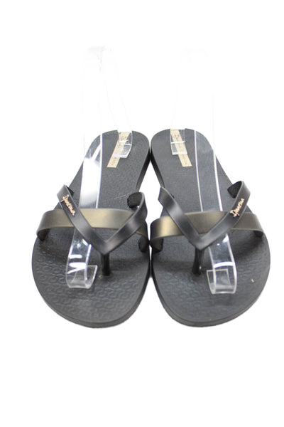 Ipanema Women's T-Straps Slide Sandals Black Size 9