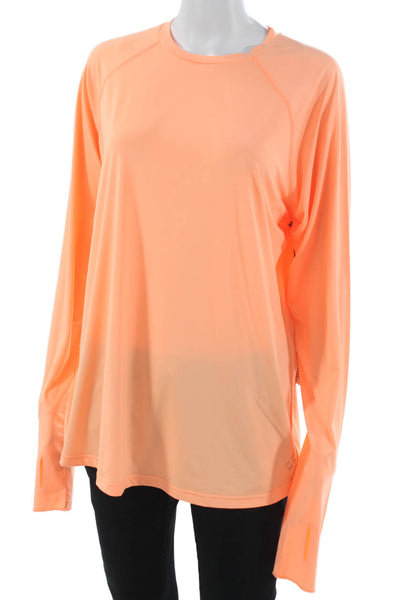 JoFit Women Basic T-Shirt Orange Long Sleeve Crew Neck Polyester Size 2XL