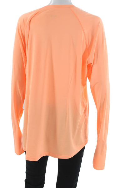 JoFit Women Basic T-Shirt Orange Long Sleeve Crew Neck Polyester Size 2XL