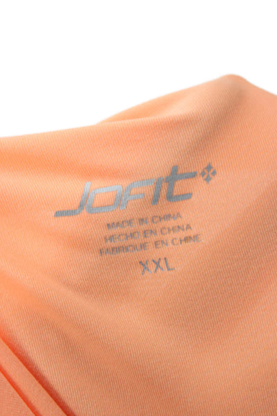 JoFit Women Basic T-Shirt Orange Long Sleeve Crew Neck Polyester Size 2XL
