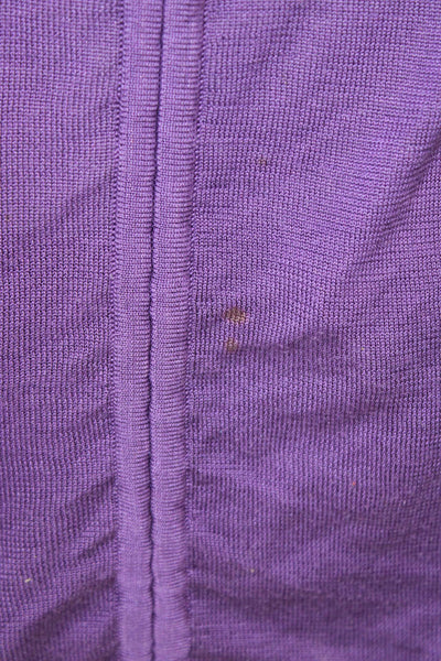 BCBGMAXAZRIA Womens Silk V-Neck Tunic 3/4 Sleeve Purple Size S