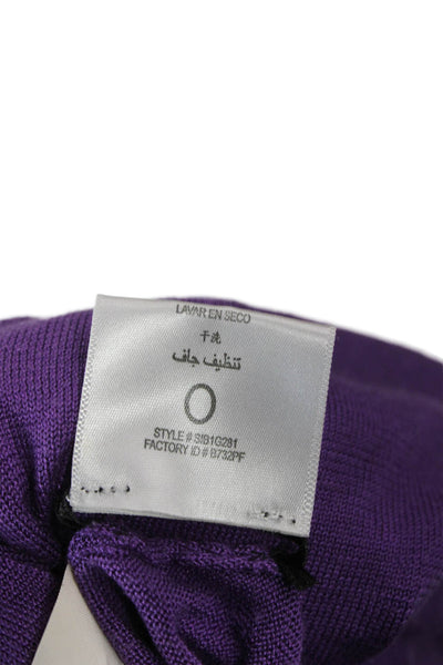 BCBGMAXAZRIA Womens Silk V-Neck Tunic 3/4 Sleeve Purple Size S