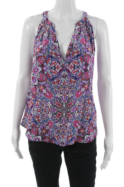 Alice & Trixie Womens Silk Halter Paisley Sleeveless Blouse Multicolor Size XS