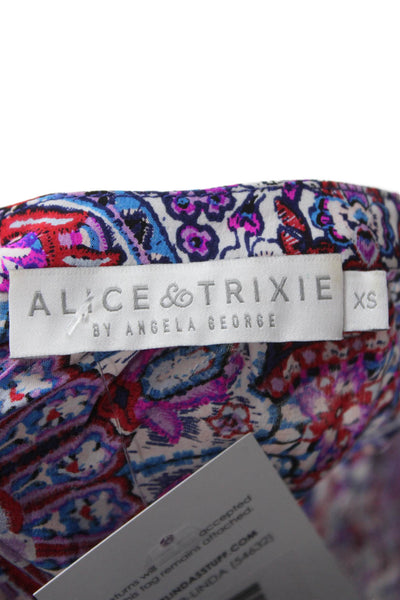 Alice & Trixie Womens Silk Halter Paisley Sleeveless Blouse Multicolor Size XS