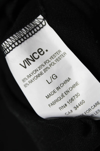 Vince Women Tunic Tank Black Scoop Neck Rayon Sleeveless Size L