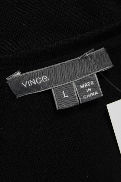 Vince Women Tunic Tank Black Scoop Neck Rayon Sleeveless Size L