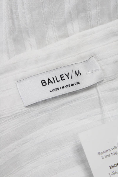 Bailey 44 Women Striped Button-Up Top White Long Sleeve Size L
