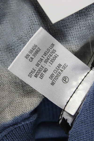 Theory Women Basic Blue Cotton Striped Sleeveless Round Neck Tank Size PP