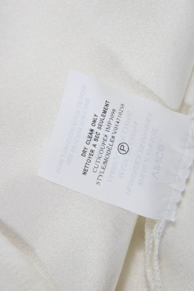 Vince Women Tank Silk Blend Scoop Neck Sleeveless White Pullover Size M