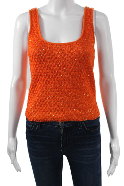 Zara Women Short Sleeve Round Neck Polyester Set Orange Pullover Size M