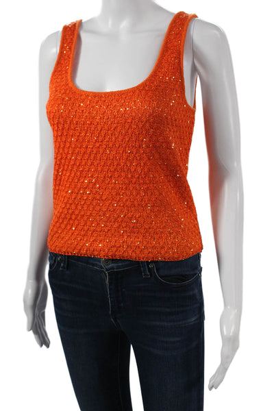 Zara Women Short Sleeve Round Neck Polyester Set Orange Pullover Size M